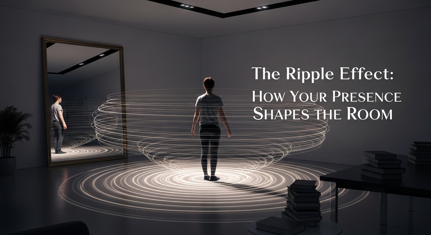 Illustration showing the ripple effect of a leader's demeanor on the team